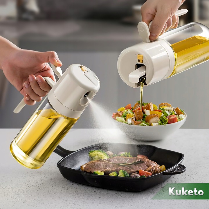 SPRYSKIWACZ DO OLIWY OLEJU SZKLANY DOZOWNIK W SPRAYU POJEMNIK DUŻY 550ml