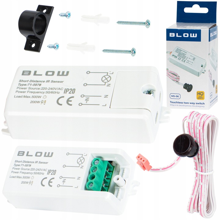 WŁĄCZNIK BEZDOTYKOWY DWUBIEGOWY MEBLOWY DO LED CZUJNIK RUCHU NA