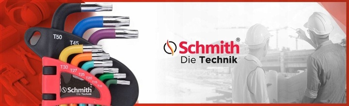 KLUCZE IMBUSOWE TORX KRÓTKIE IMBUS T10-T50 ZESTAW 9szt Z OTWOREM SCHMITH