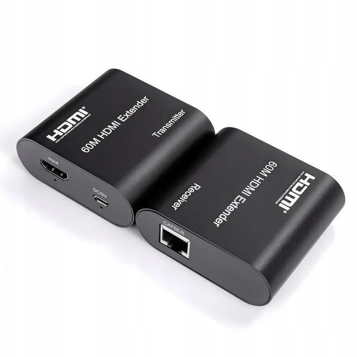 Transmiter HDMI LAN Przedłużacz Extender 1080p 60m Nadajnik Odbiornik + USB