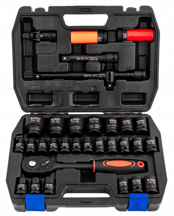 ZESTAW KLUCZY NASADOWYCH UDAROWYCH NASADKI UDAROWE KLUCZ DO KÓŁ 32 EL. 1/2"