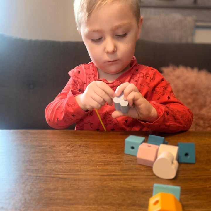 Sorter Kostka Edukacyjna Elastyczna Drewniana Sensoryczna Klocki dla Dzieci