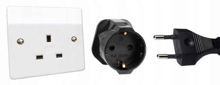 2x ADAPTER PODRÓŻNY PRZEJŚCIÓWKA UK GNIAZDO EU ANGLIA POLSKA SCHUKO