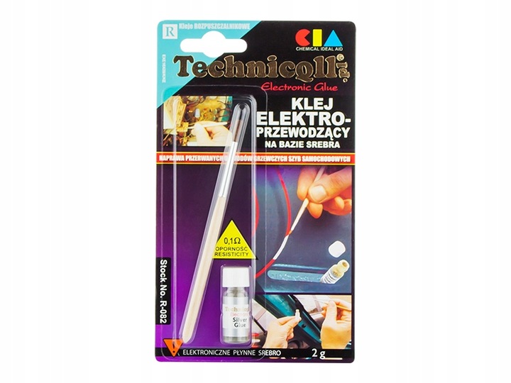 KLEJ ELEKTROPRZEWODZĄCY DO NAPRAW SZYB GRZEWCZYCH LAKIER PĘDZELEK R-082 2g