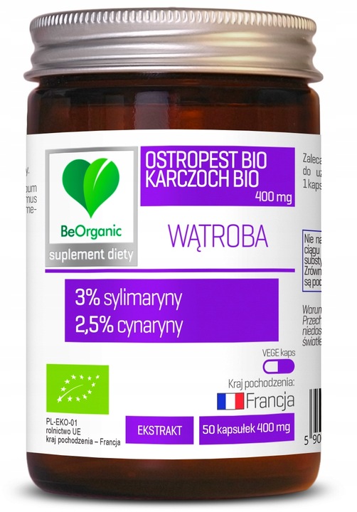BeOrganic BIO Ostropest Karczoch SYLIMARYNA ekstr.