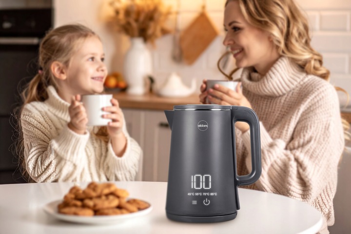 Czajnik bezprzewodowy z regulacją temperatury C515 szary 2000W 5