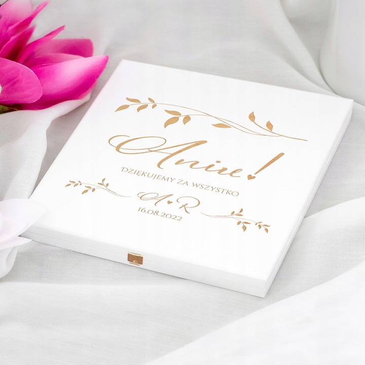 PODZIĘKOWANIA DLA ŚWIADKÓW W PUDEŁKU GRAWEROWANY PREZENT DLA ŚWIADKOWEJ