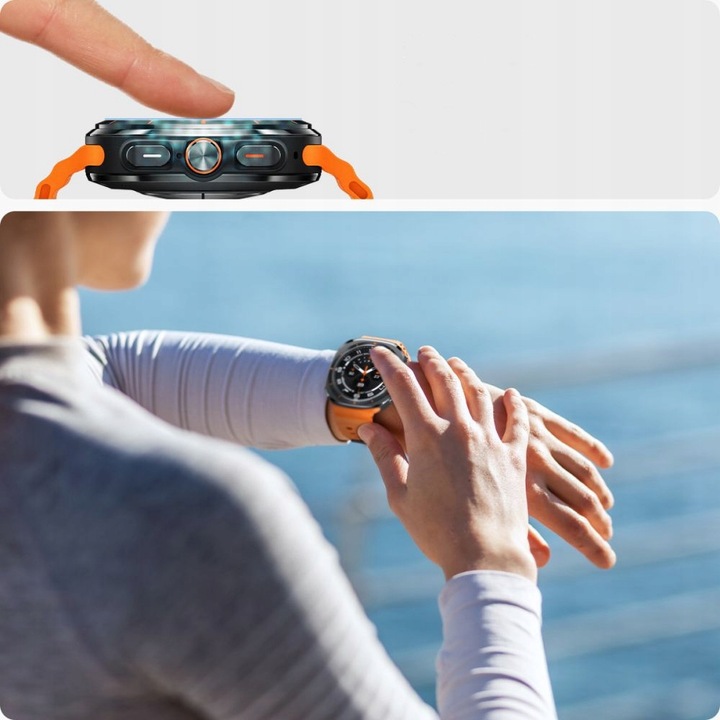 2x SZKŁO Hartowane SPIGEN EZ + Aplikator do Samsung Galaxy Watch Ultra 47mm