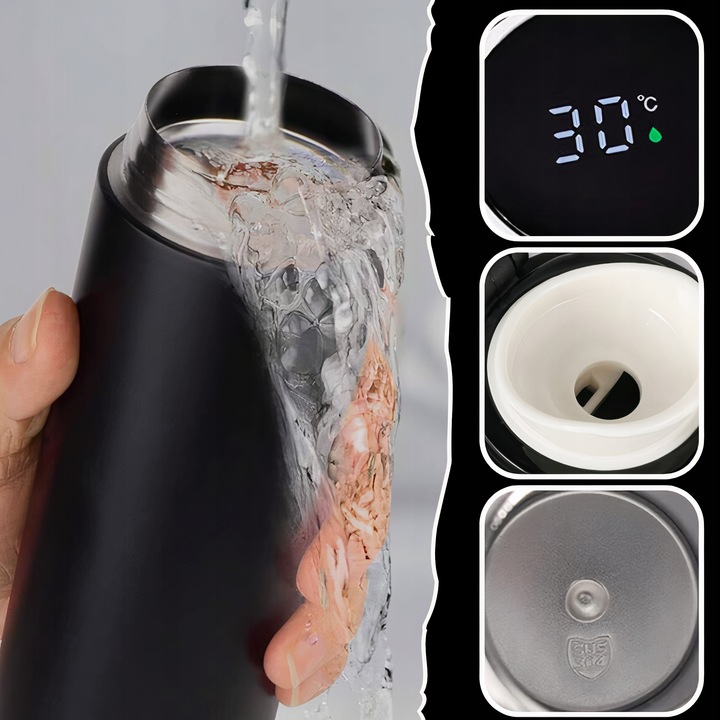 KUBEK TERMICZNY TERMOS Z USTNIKIEM NA KAWĘ HERBATĘ DO SAMOCHODU 420 ML LED