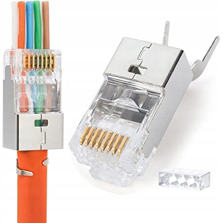 Wtyki RJ45 przelotowy kat 7 FTP pass through 10szt