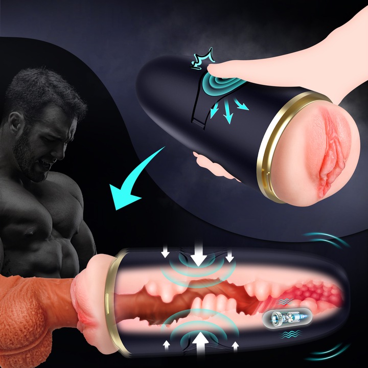 Realistyczne wibracje Męski masturbator Automatyczny 3D POCHWA