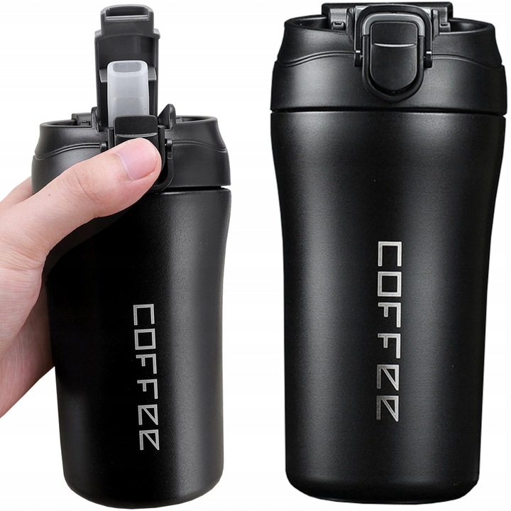 POJEMNY KUBEK TERMICZNY TERMOS Z USTNIKIEM ZAMEK