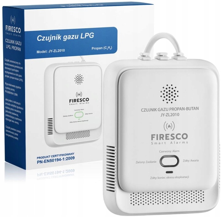 CZUJNIK GAZU LPG Firesco JY-ZL2010 DETEKTOR PROPANU CZUJKA PROPANU-BUTANU