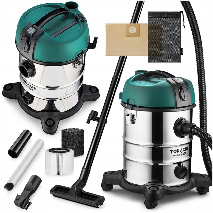 ODKURZACZ PRZEMYSŁOWY MOCNY 3300W BEZWORKOWY MOKRO SUCHO GIPS POPIÓŁ