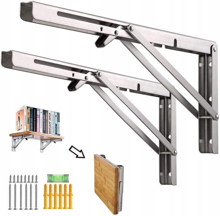TRÓJKĄTNE ZAWIAS KĄTOWNIK SKŁADANY WSPORNIK POD STÓŁ BLAT DLA DOMU