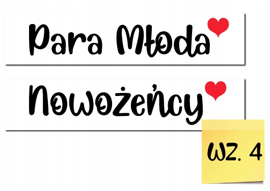 Ślubne TABLICE tablica ślubna na ślub na samochód 2 szt. NIEPRZEMAKALNE