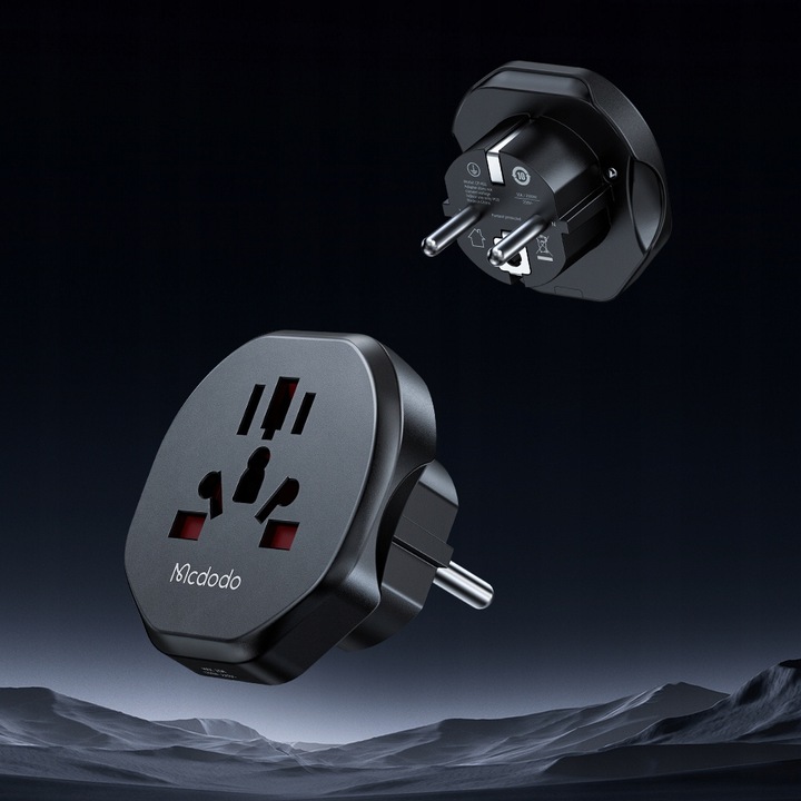 MCDODO ADAPTER PODRÓŻNY PRZEJŚCIÓWKA ANGIELSKA WTYCZKA EU DO USA EU US