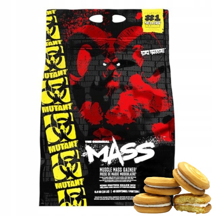PVL MUTANT MASS 6800g GAINER Białko Węglowodany Ciasteczkowy 6,8 kg
