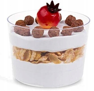 POJEMNIKI PUCHARKI DO DESERÓW NA DESER KUBECZKI DUŻE OKRĄGŁE 250ML