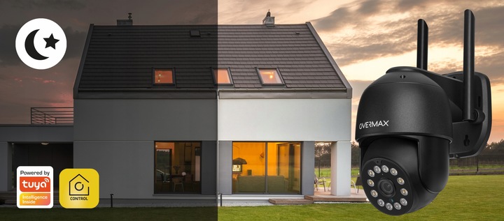 KAMERA ZEWNĘTRZNA OBROTOWA ULTRA HD WIFI 4MPx 4x ZOOM 2.5K PTZ IP66 CZARNA