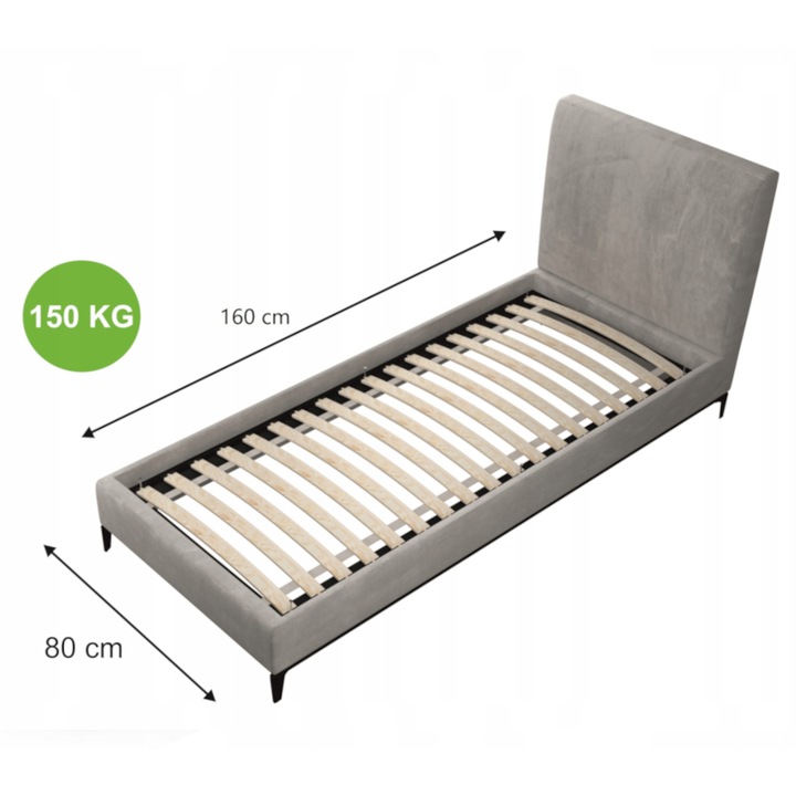 Stelaż sprężynujący 80x160 pod materac wkład - 14 listew brzozowych