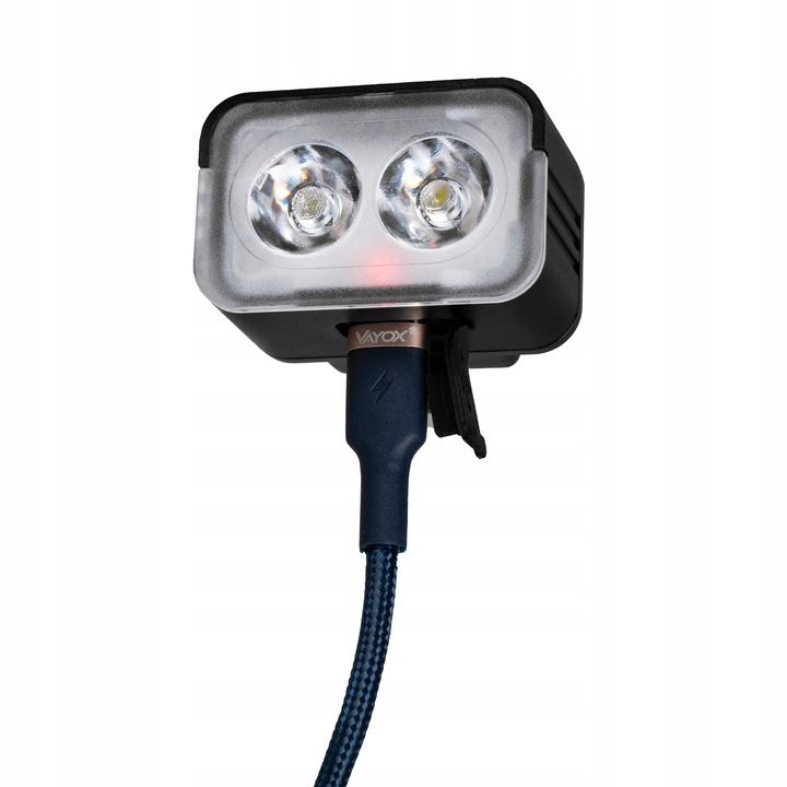 LAMPKA ROWEROWA PRZÓD NA KIEROWNICE ŚWIATŁO LED OŚWIETLENIE ROWER USB VAYOX