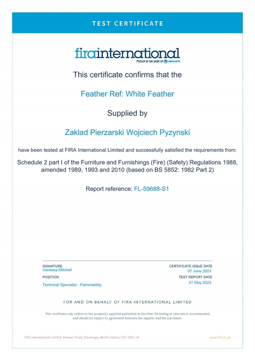 Poduszka z pierza 45x45 550g BIAŁA