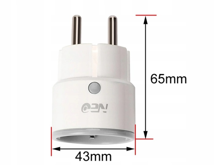 Inteligentne Gniazdko TUYA WIFI Smart 16A POMIAR