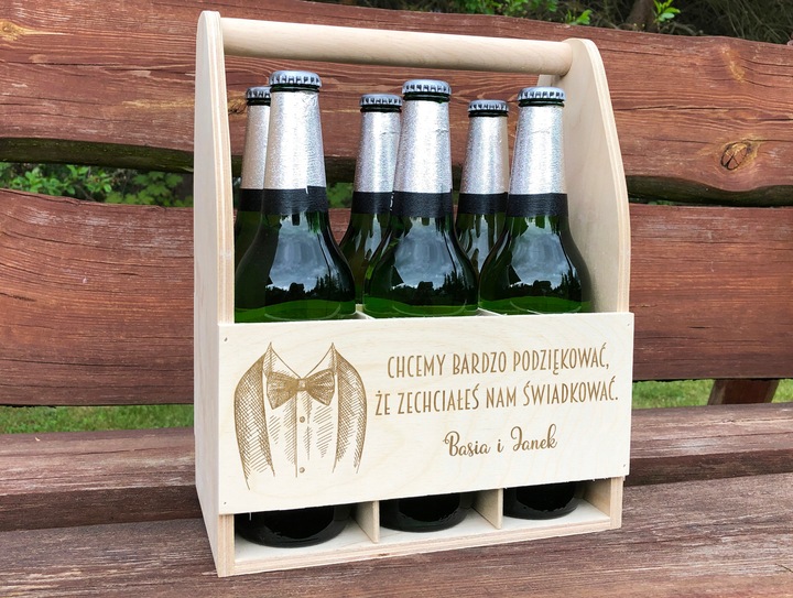 NOSIDŁO SKRZYNKA NA PIWO PODZIĘKOWANIA DLA ŚWIADKA