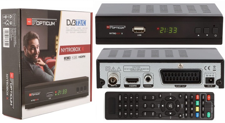 Tuner Dekoder Kablówki DVB-C DVB-T2 Telewizji Cyfrowej TV Naziemnej