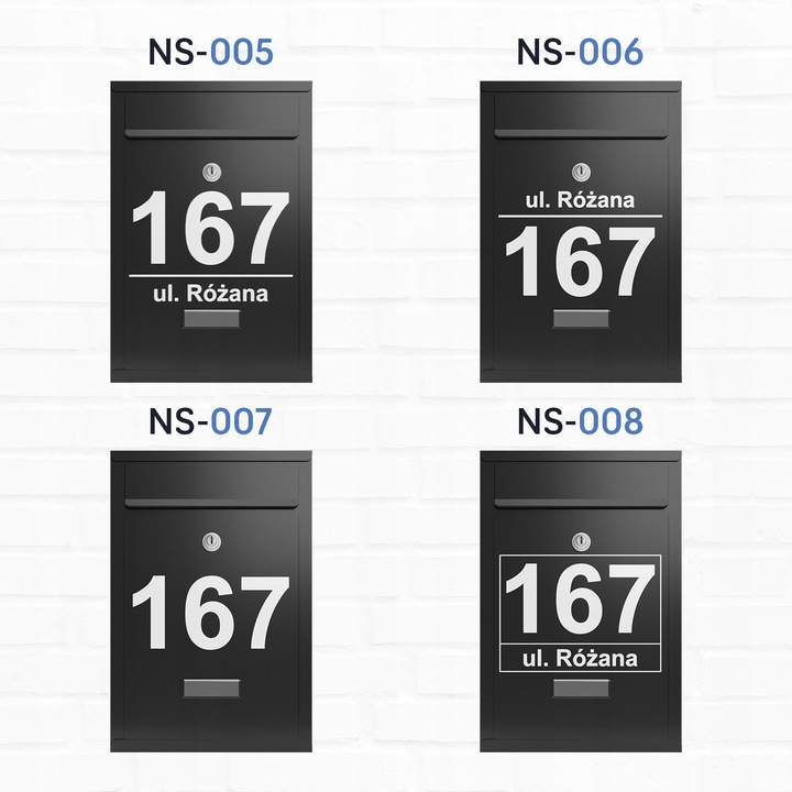 ANTYKOROZYJNA SKRZYNKA NA LISTY Z NUMEREM DOMU | POCZTOWA ADRES |A4