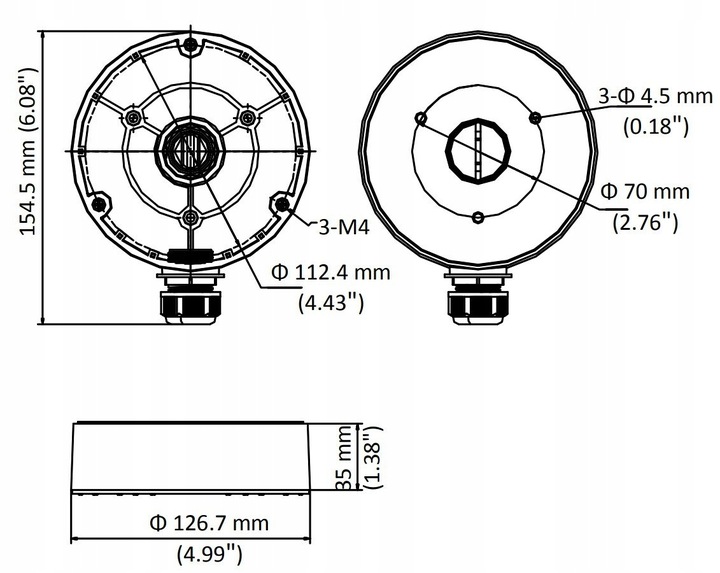 Puszka montażowa HIKVISION DS-1280ZJ-DM8