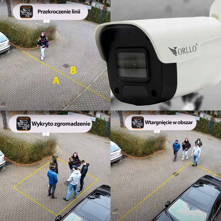 Zestaw Monitoringu 4 Kamery IP POE Zewnętrzne ORLLO ECO BULLET 4xLAN GRATIS