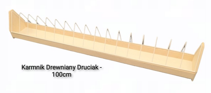 Karmnik drewniany druciak 100 cm dla gołębi kur drobiu