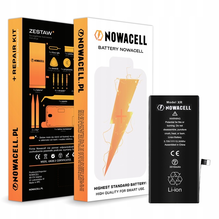 Bateria NOWACELL do iPhone XR- większa pojemność