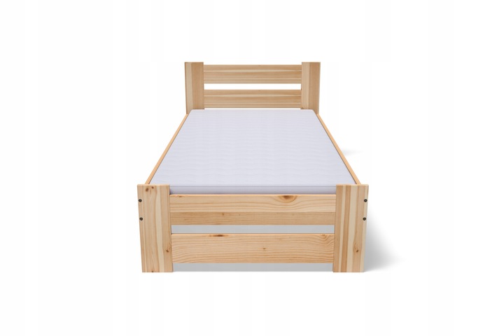 ŁÓŻKO DREWNIANE sosnowe 90x200 + STELAŻ + Materac