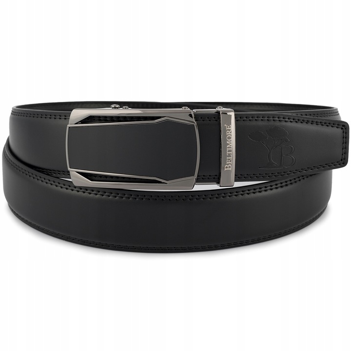 Zestaw prezentowy męski skórzany pasek portfel czarny pudełko