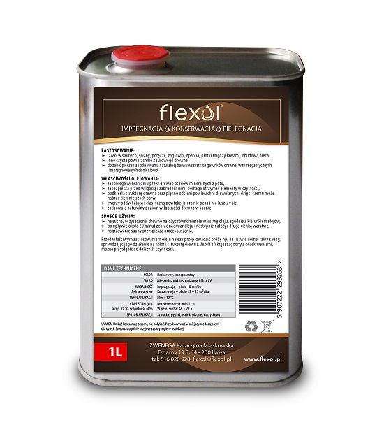 Olej do impregnacji drewna w saunie 2l