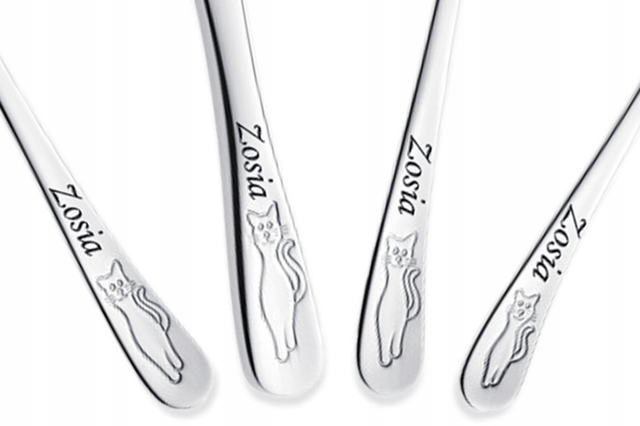 Sztućce dla Dzieci Gerlach Bon Ton Kotki Grawer Prezent na Chrzest