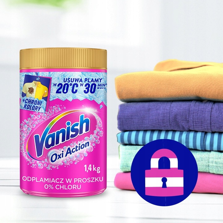 Vanish Oxi Action Odplamiacz w proszku do koloru + do bieli 0% chloru 2,8kg