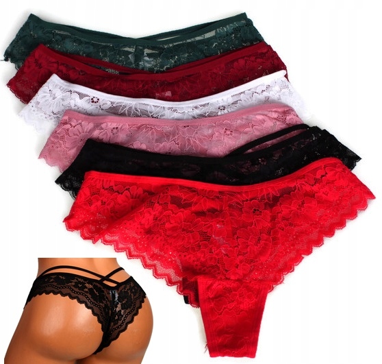 6x MAJTKI DAMSKIE FIGI STRINGI KORONKOWE L