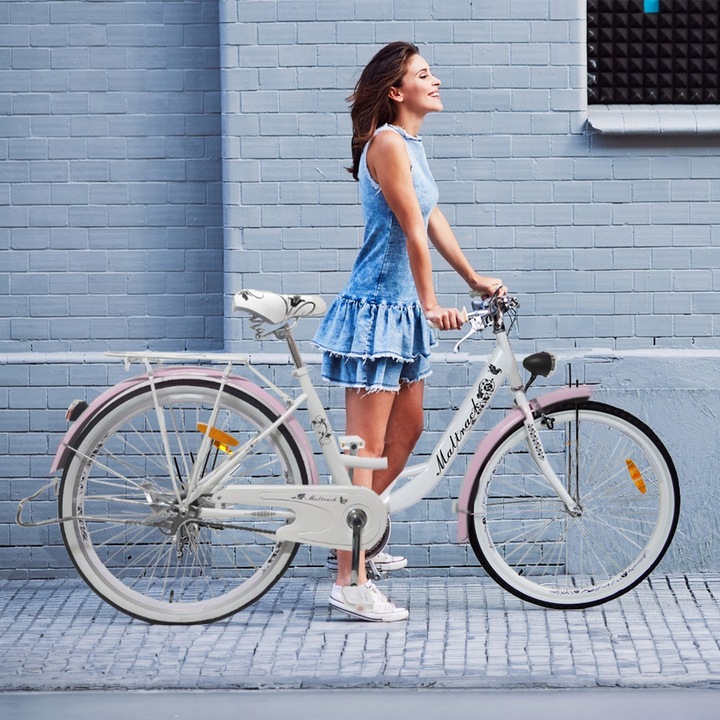 ROWER MIEJSKI DAMSKI 26" NA KOMUNIĘ RAMA 17" KOŁA 26" BAGAŻNIK OŚWIETLENIE