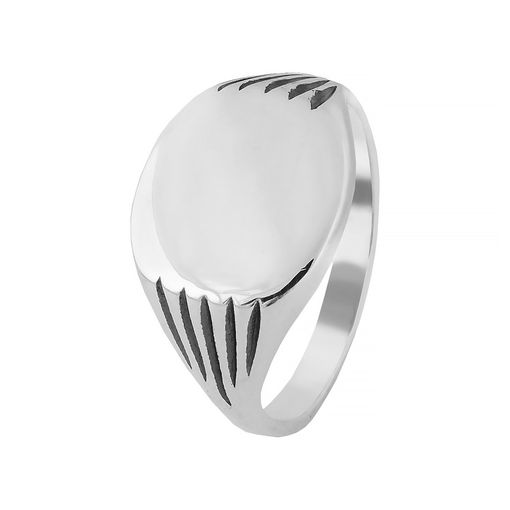 Sygnet srebrny pr. 925 Elegancki Pierścień Polerowany + Grawer | r. 22