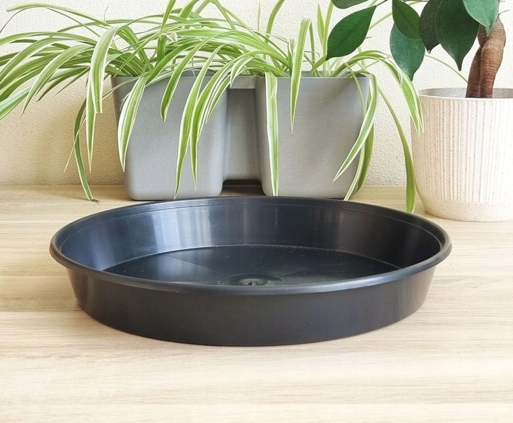 Podstawki P25 25cm czarne 10szt. - pod doniczki uprawowe, donice do