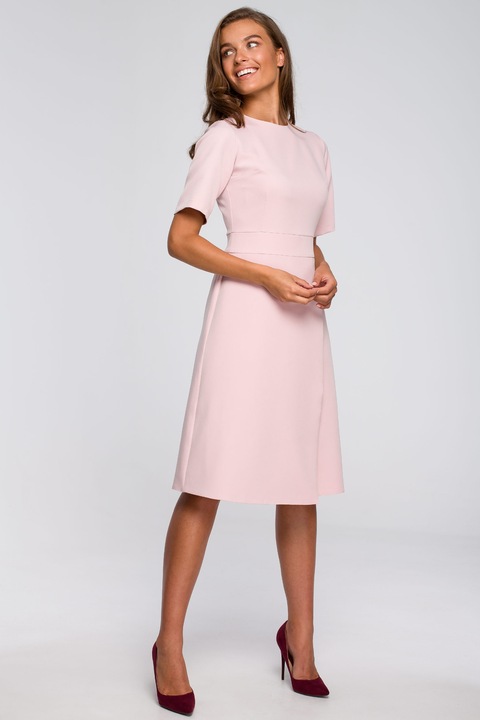 SUKIENKA KOBIECA WIECZOROWA NA LATO Z KOPERTOWYM DOŁEM RÓŻOWA 40 L