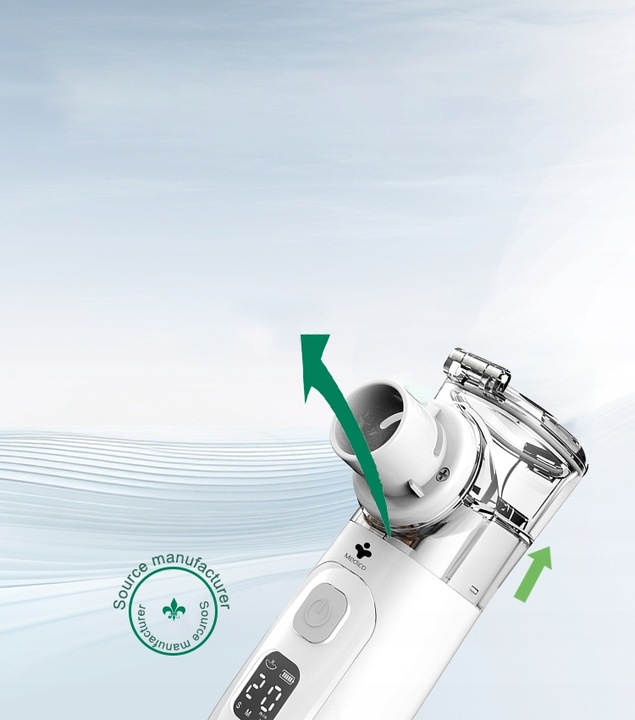 INHALATOR SIATECZKOWY PRZENOŚNY NA AKUMULATOR DLA DZIECI I DOROSŁYCH CICHY