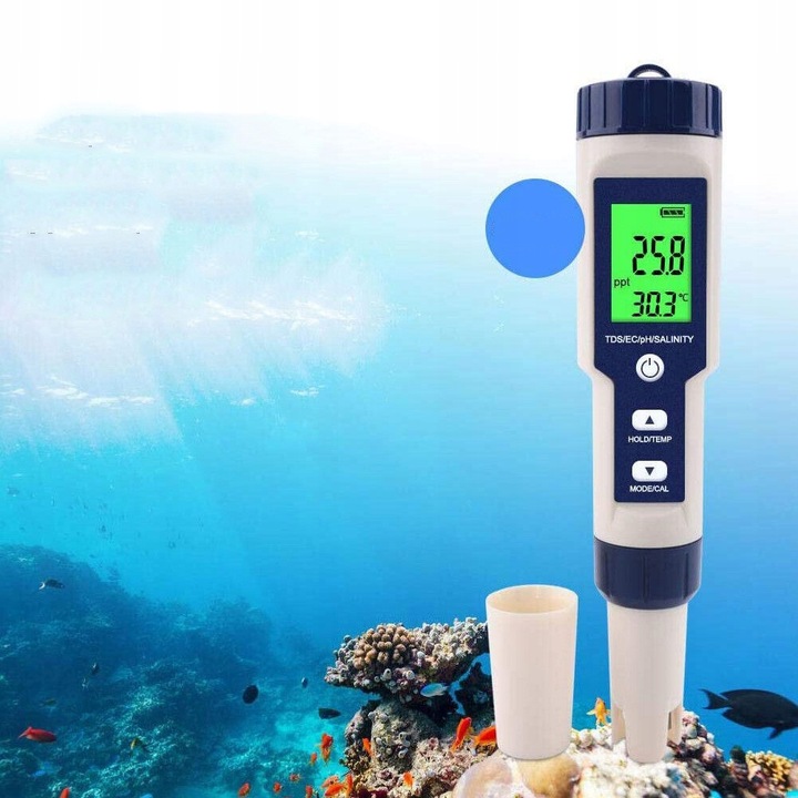 MIERNIK ELEKTRONICZNY TEMPERATURA TESTER PH/TDS/EC/SALINITY/ WODY TESTER