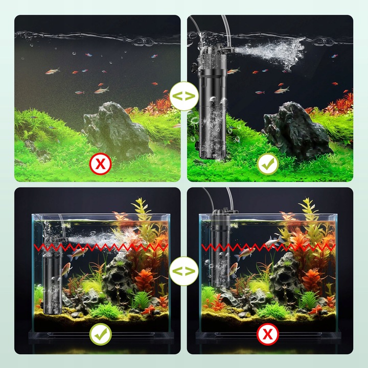 5W1 FILTR WEWNĘTRZNY Z LAMPĄ UV 500L/H DO AKWARIUM 10-120L z UVC