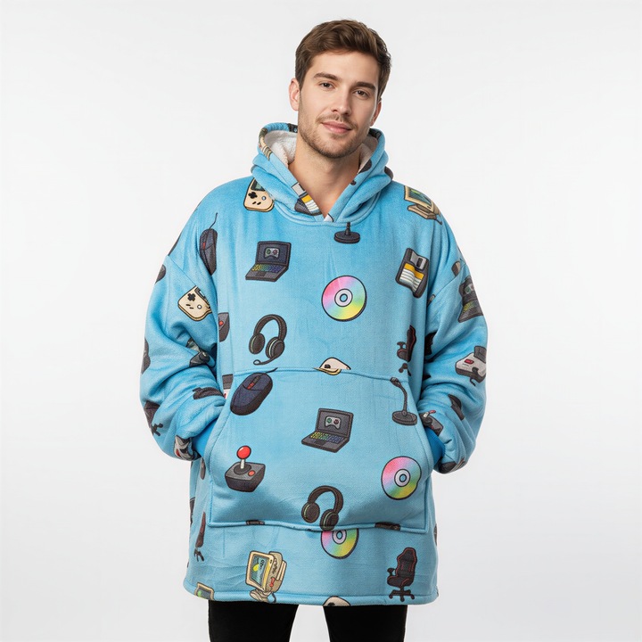 KOC BLUZA Gruba Kocobluza Oversize Futrzak XXL Męska Dla Chłopaka