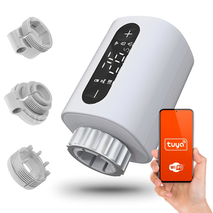 Inteligentny Termostat Zawór Głowica Grzejnikowy z LCD Smart Home Tuya WiFi